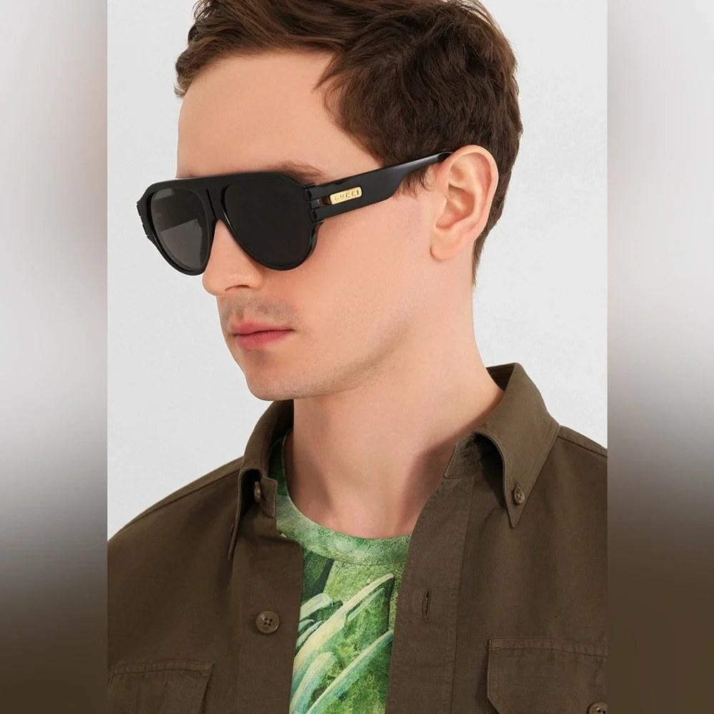 New Authentic Gucci GG0665S-001 58 Men's Sunglasses